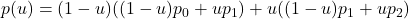 p(u) = (1-u)((1-u)p_0 + up_1) + u((1-u)p_1 + up_2)